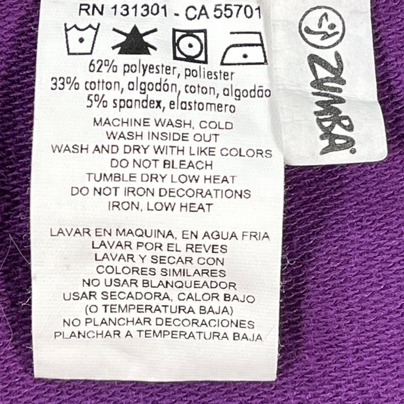 Zumba size large bright purple, yellow, & blue capri sweatpants, EUC, like new - Picture 15 of 15
